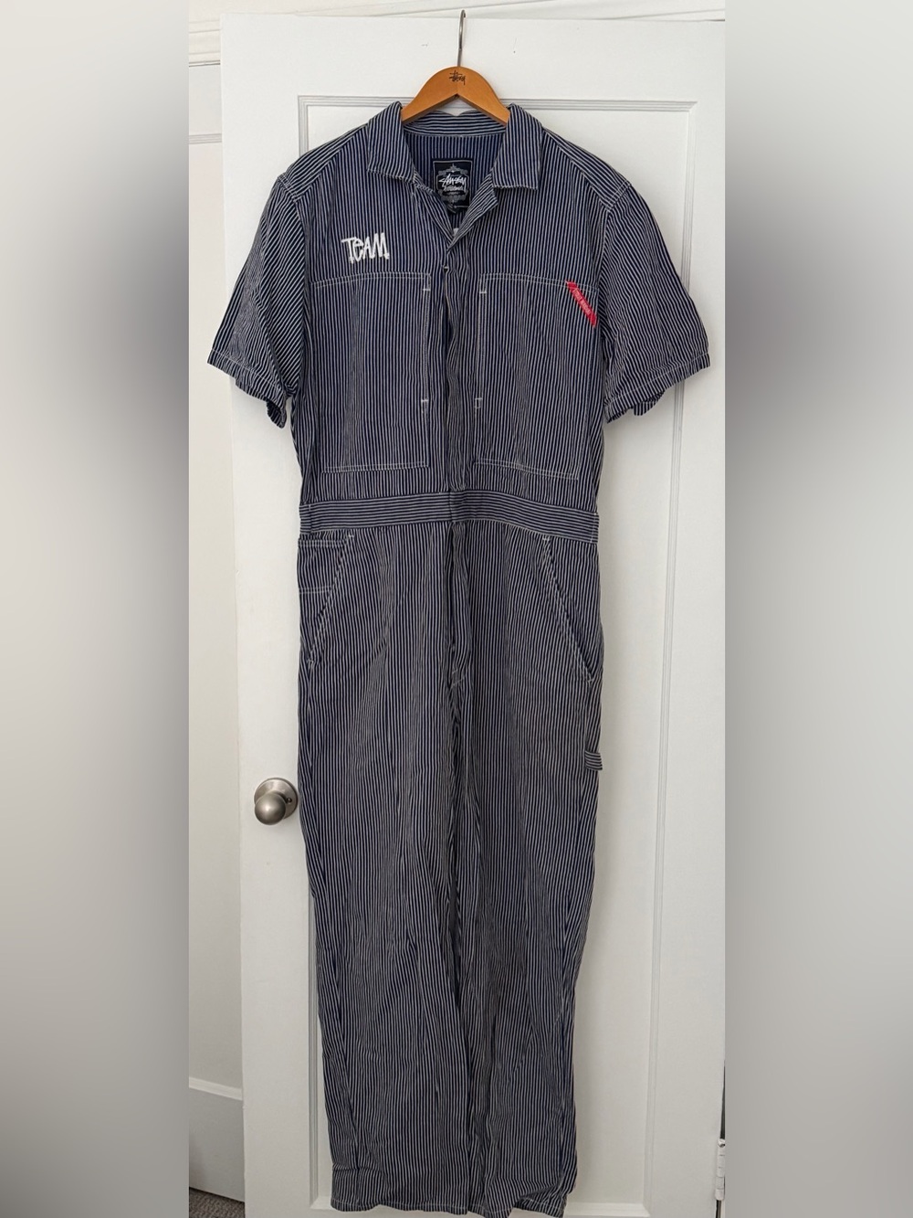 Stüssy Vintage 2005 Coverall Jumpsuit Size Medium Unworn Navy Stripe